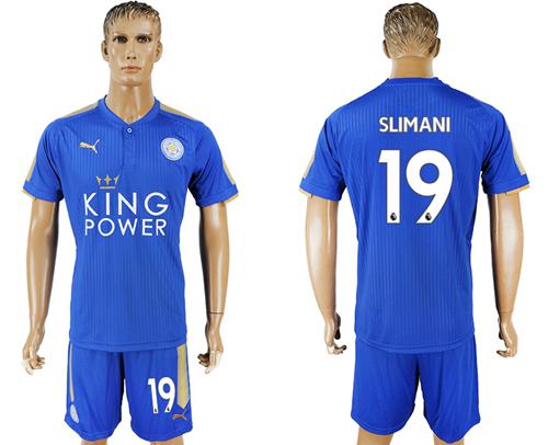 Leicester City #19 Slimani Home Soccer Club Jersey - Click Image to Close